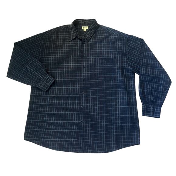 Haggar Clothing Dark Blue Check Button-Down Mens Size XLT - Picture 1 of 8
